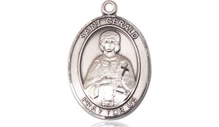 Pewter Saint Gerald Medal Engraved Catholic Saint Jewelry