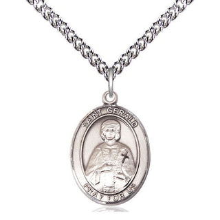 Sterling Silver Saint Gerald Medal Religious Jewelry Engraved Catholic Saint Jewelry