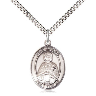 Sterling Silver Saint Gerald Medal Religious Jewelry Engraved Catholic Saint Jewelry