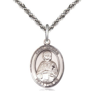 Sterling Silver Saint Gerald Medal Religious Jewelry Engraved Catholic Saint Jewelry