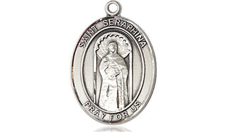 Pewter Saint Seraphina Medal Engraved Catholic Saint Jewelry