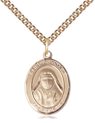 14kt Gold Filled Saint Alphonsa Medal Religious Jewelry Engraved Catholic Saint Jewelry