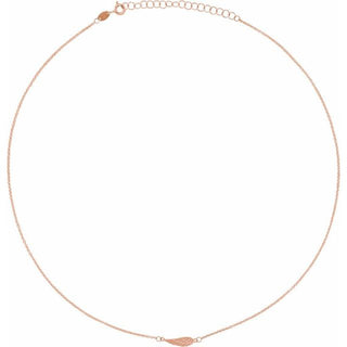 14K Rose Angel Wing 16-18" Necklace