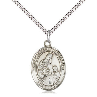 Pewter Saint Margaret of Scotland Medal Religious Jewelry Engraved Catholic Saint Jewelry