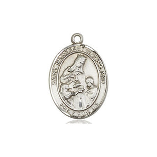 Pewter Saint Margaret of Scotland Medal Engraved Catholic Saint Jewelry