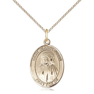 14kt Gold Blessed Jeannie Jugan Medal Engraved Catholic Saint Jewelry