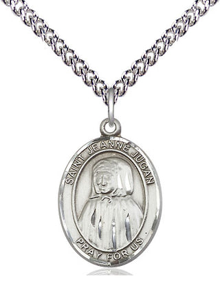 Sterling Silver Saint Jeanne Jugan Medal Religious Jewelry Engraved Catholic Saint Jewelry