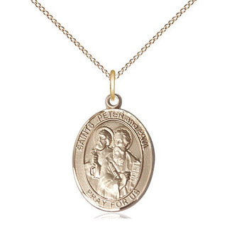 14kt Gold Filled Saint Peter St Paul Medal Religious Jewelry Engraved Catholic Saint Jewelry