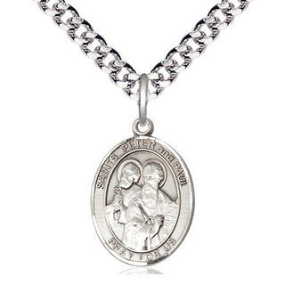 Pewter Saint Peter St Paul Medal Religious Jewelry Engraved Catholic Saint Jewelry