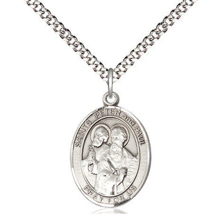 Pewter Saint Peter St Paul Medal Religious Jewelry Engraved Catholic Saint Jewelry