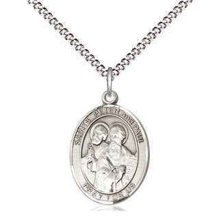 Sterling Silver Saint Peter St Paul Medal Religious Jewelry Engraved Catholic Saint Jewelry