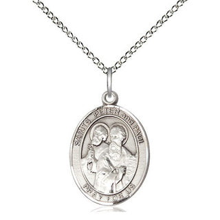 Sterling Silver Saint Peter St Paul Medal Religious Jewelry Engraved Catholic Saint Jewelry