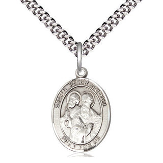 Sterling Silver Saint Peter St Paul Medal Religious Jewelry Engraved Catholic Saint Jewelry