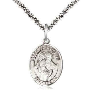 Sterling Silver Saint Peter St Paul Medal Religious Jewelry Engraved Catholic Saint Jewelry
