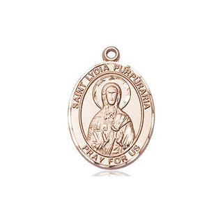 14kt Gold Saint Lydia Purpuraria Medal Engraved Catholic Saint Jewelry