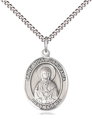 Pewter Saint Lydia Purpuraria Medal Religious Jewelry Engraved Catholic Saint Jewelry