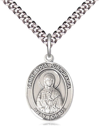 Pewter Saint Lydia Purpuraria Medal Religious Jewelry Engraved Catholic Saint Jewelry