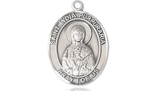 Sterling Silver Saint Lydia Purpuraria Medal Religious Jewelry Engraved Catholic Saint Jewelry