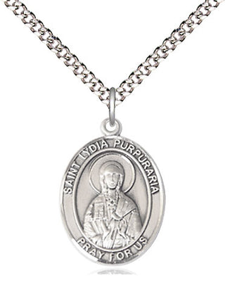 Sterling Silver Saint Lydia Purpuraria Medal Religious Jewelry Engraved Catholic Saint Jewelry