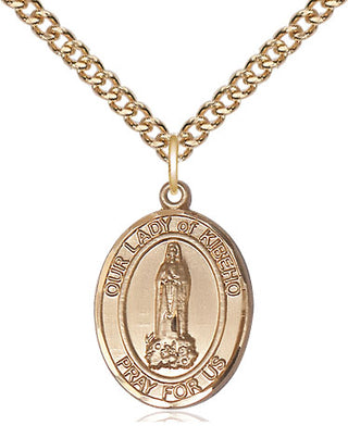 14kt Gold Our Lady of Kibeho Medal Engraved Catholic Saint Jewelry