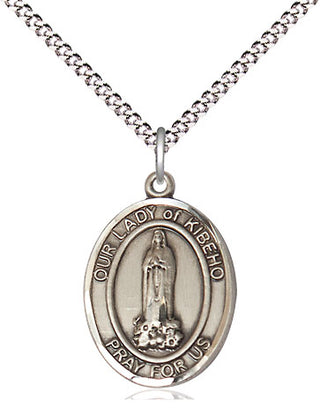 Pewter Our Lady of Kibeho Medal Religious Jewelry Engraved Catholic Saint Jewelry