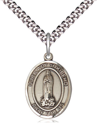 Pewter Our Lady of Kibeho Medal Religious Jewelry Engraved Catholic Saint Jewelry