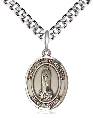 Pewter Our Lady of Kibeho Medal Religious Jewelry Engraved Catholic Saint Jewelry