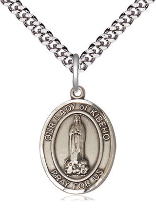 Pewter Our Lady of Kibeho Medal Religious Jewelry Engraved Catholic Saint Jewelry