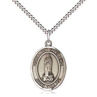 Sterling Silver Our Lady of Kibeho Medal Religious Jewelry Engraved Catholic Saint Jewelry