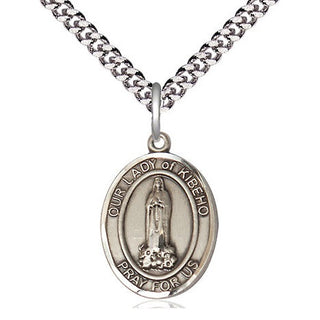 Sterling Silver Our Lady of Kibeho Medal Religious Jewelry Engraved Catholic Saint Jewelry