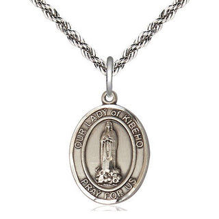 Sterling Silver Our Lady of Kibeho Medal Religious Jewelry Engraved Catholic Saint Jewelry
