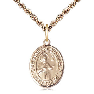 14kt Gold Saint Anthony Mary Claret Medal Engraved Catholic Saint Jewelry