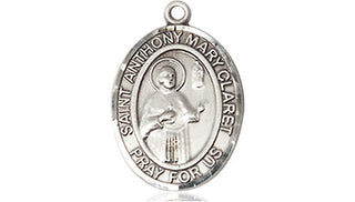 Sterling Silver Saint Anthony Mary Claret Medal Religious Jewelry Engraved Catholic Saint Jewelry