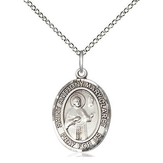 Sterling Silver Saint Anthony Mary Claret Medal Religious Jewelry Engraved Catholic Saint Jewelry
