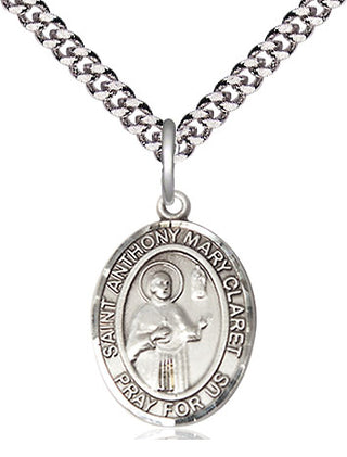 Sterling Silver Saint Anthony Mary Claret Medal Religious Jewelry Engraved Catholic Saint Jewelry