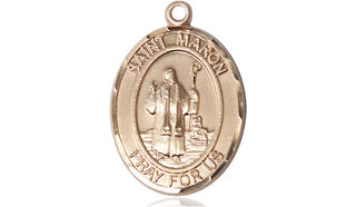 14kt Gold Filled Saint Maron Medal Engraved Catholic Saint Jewelry