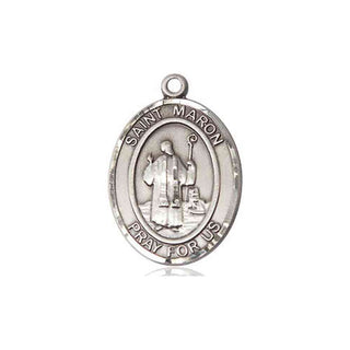 Pewter Saint Maron Medal Engraved Catholic Saint Jewelry