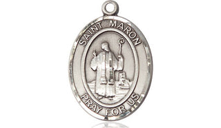 Sterling Silver Saint Maron Medal Religious Jewelry Engraved Catholic Saint Jewelry