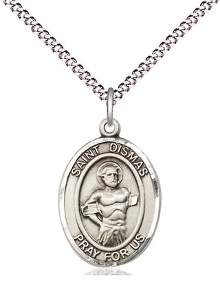 Pewter Saint Dismas Medal Religious Jewelry Engraved Catholic Saint Jewelry