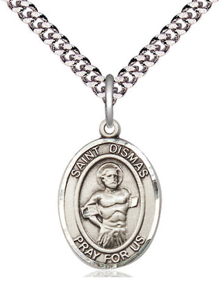 Pewter Saint Dismas Medal Religious Jewelry Engraved Catholic Saint Jewelry