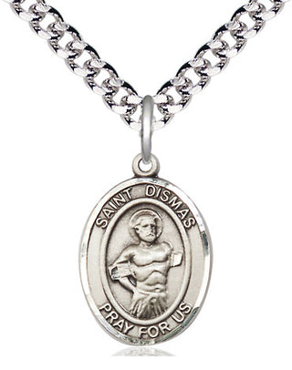 Pewter Saint Dismas Medal Religious Jewelry Engraved Catholic Saint Jewelry
