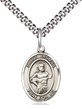 Pewter Saint Dismas Medal Religious Jewelry Engraved Catholic Saint Jewelry