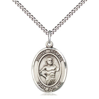 Sterling Silver Saint Dismas Medal Religious Jewelry Engraved Catholic Saint Jewelry