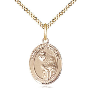 14kt Gold Filled Saint Margaret Mary Alacoque Medal Religious Jewelry Engraved Catholic Saint Jewelry