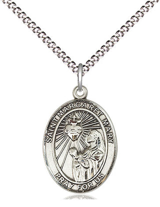 Pewter Saint Margaret Mary Alacoque Medal Religious Jewelry Engraved Catholic Saint Jewelry