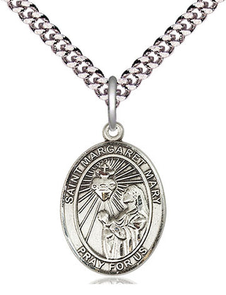 Pewter Saint Margaret Mary Alacoque Medal Religious Jewelry Engraved Catholic Saint Jewelry