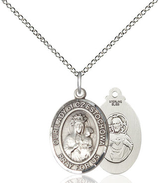 Sterling Silver Our Lady of Czestochowa Medal Religious Jewelry