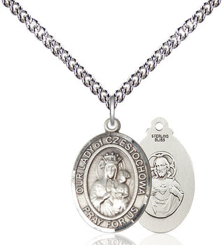 Sterling Silver Our Lady of Czestochowa Medal Religious Jewelry