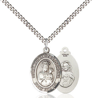 Sterling Silver Our Lady of Czestochowa Medal Religious Jewelry