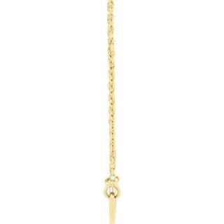 14K Yellow Sideways Heart with Pierced Cross 18" Necklace
